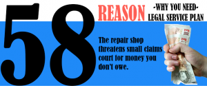 The repair shop threatens small claims court for money you don't owe.