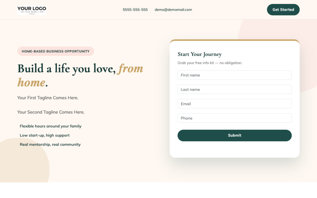 New Home Business Template: Home Aspire — Built for Home Entrepreneurs